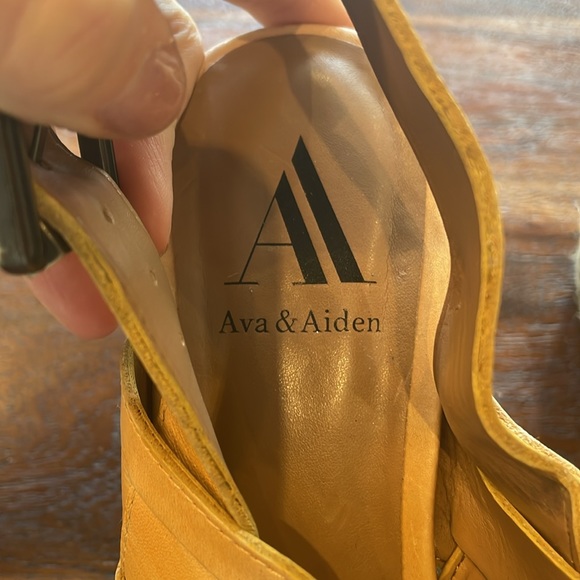 Ava & Aiden wedge sandles, nude leather, size 6. - Picture 3 of 9